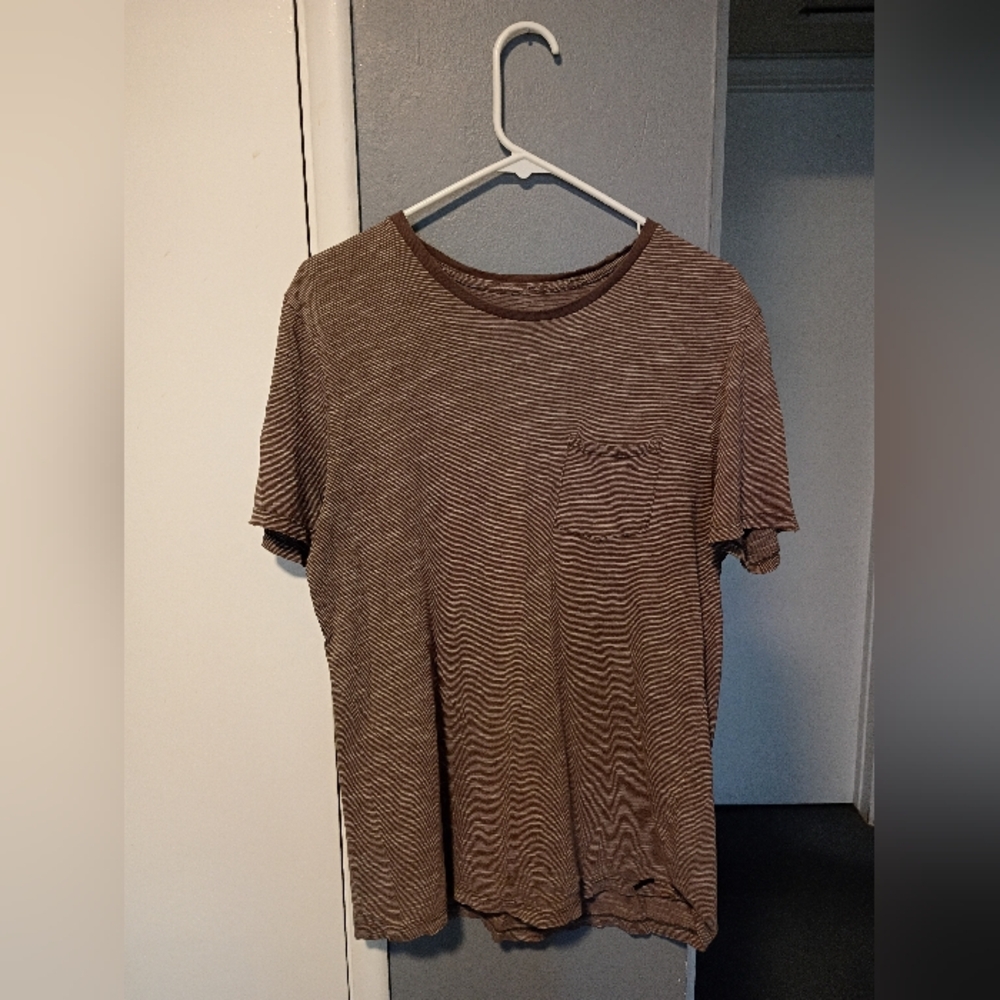 Men's Grey Striped T-Shirt